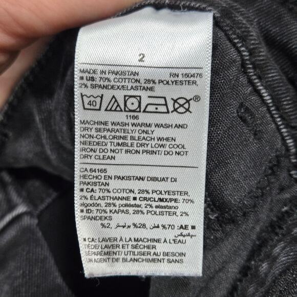 Old Navy Women Sz 2 Rockstar Black Super Skinny Jeans Emo Teen Goth Skater EUC - Picture 5 of 6